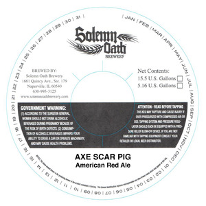 Solemn Oath Brewery Axe Scar Pig