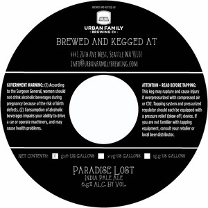 Urban Family Brewing Company Paradise Lost