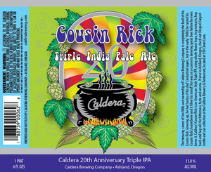 Caldera Cousin Rick Triple India Pale Ale January 2017