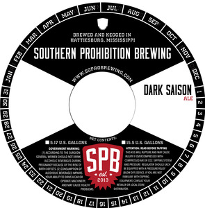 Southern Prohibition Brewing Dark Saison