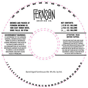 Fernson Brewing Company Barrel Aged Farmhouse Ale January 2017