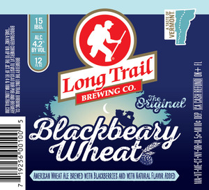 Long Trail Brewing Company Blackbeary Wheat February 2017