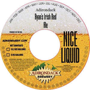 Adirondack Ryans Irish Red Ale January 2017