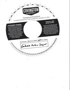 Covington Brewhouse LLC Gatuso's Amber Lager January 2017