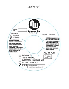 Funkwerks, Inc. Saison De Brett January 2017