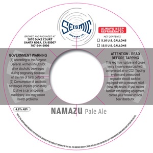 Seismic Brewing Co Namazu Pale Ale January 2017