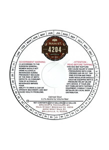 Main Street Brewing Co 4204 Oatmeal Stout