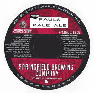 Springfield Brewing Company Pauls Pale Ale January 2017