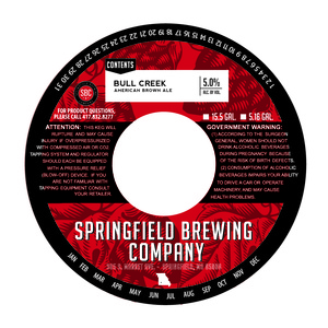 Springfield Brewing Company Bull Creek American Brown Ale January 2017