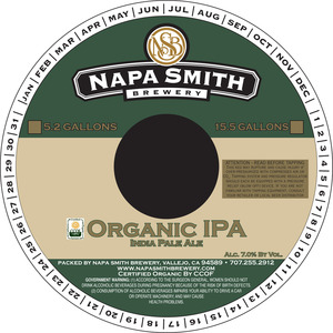 Napa Smith Brewery Organic IPA January 2017