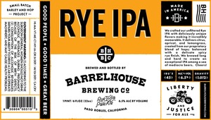 Barrelhouse Brewing Co. Rye IPA