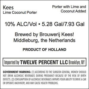 Kees Lime Coconut Porter January 2017