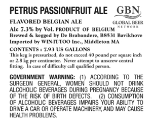 Petrus Passionfruit Ale January 2017