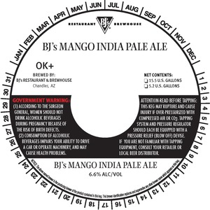 Bj's Mango India Pale Ale February 2017