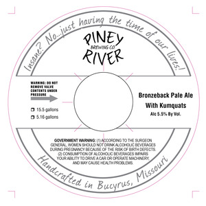 Piney River Brewing Co. Bronzeback January 2017