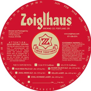 Zoiglhaus Brewing Company Kicker KÖlsch Ale January 2017