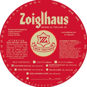 Zoiglhaus Brewing Company Haus India Pale Ale January 2017