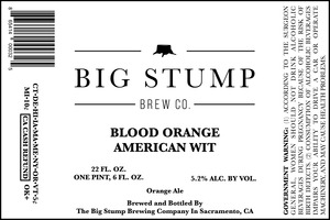 Big Stump Brewing Company Blood Orange American Wit