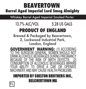 Beavertown Barrel Aged Imperial Lord Smog Almighty January 2017