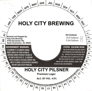 Holy City Brewing Holy City Pilsner January 2017
