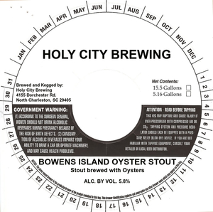 Holy City Brewing Bowens Island Oyster Stout January 2017