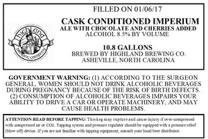 Highland Brewing Co. Cask Conditioned Imperium January 2017