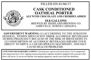 Highland Brewing Co. Cask Conditioned Oatmeal Porter