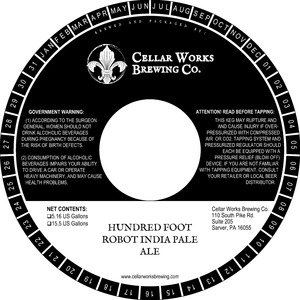 Hundred Foot Robot India Pale Ale January 2017