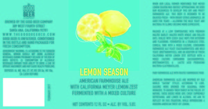 The Good Beer Company Lemon Season January 2017