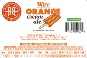 Breckenridge Brewery, LLC Nitro Orange Cream Ale