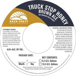 Back Forty Beer Co. Truck Stop Honey February 2017