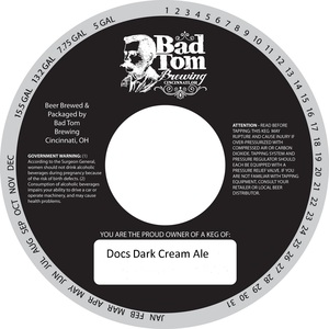 Bad Tom Brewing Doc's Dark Cream Ale