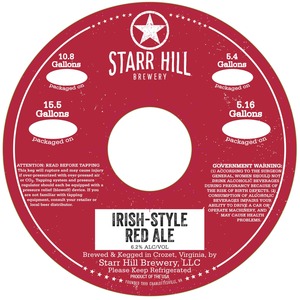 Starr Hill Irish Red Ale January 2017