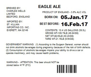 Charles Wells Limited Eagle Ale February 2017