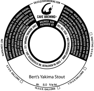 Cave Brewing Company Bert's Yakima Stout January 2017