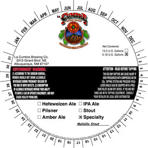 La Cumbre Brewing Co. Molinillo Stout