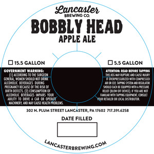 Lancaster Brewing Co. Bobbly Head January 2017