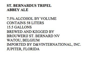 St. Bernardus Tripel February 2017