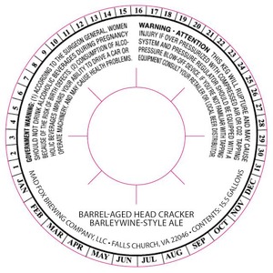 Mad Fox Brewing Company Barrel Aged Headcracker February 2017