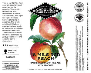 18 Mile Red Peach Barrel Aged Sour Red Ale With Peaches