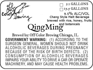 Off Color Brewing Qingming February 2017