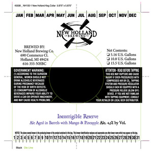 New Holland Brewing Company Incorrigible Reserve February 2017
