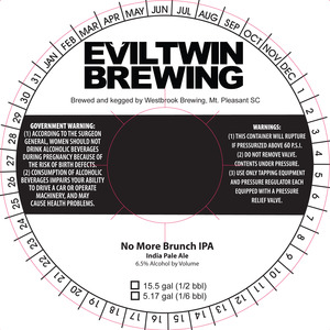 Evil Twin Brewing No More Brunch IPA February 2017