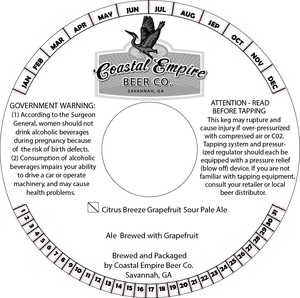 Coastal Empire Beer Co Citrus Breeze Grapefruit Sour Pale Ale