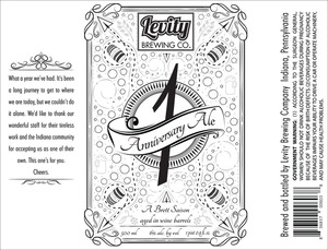 Levity Brewing Company Anniversary Ale