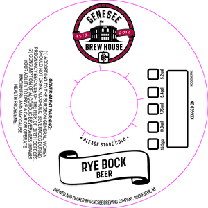 Genesee Brew House Rye Bock Beer February 2017