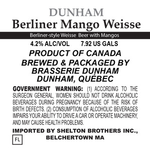 Brasserie Dunham Berliner Mango Weisse