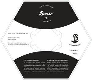 Bousa Brewing Company Bousa Blonde Ale February 2017