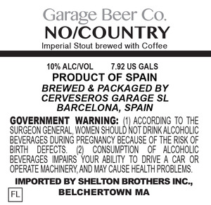 Garage Beer Co. No Country February 2017