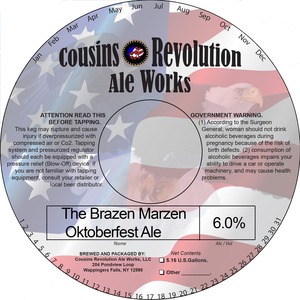 Cousins Revolution Ale Works The Brazen Marzen Oktoberfest